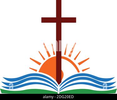 Cross-and-bible-icon-logo Stock Vector