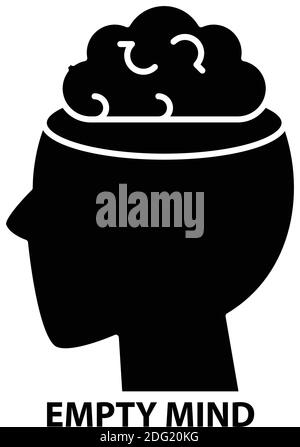 empty mind icon, black vector sign with editable strokes, concept illustration Stock Vector