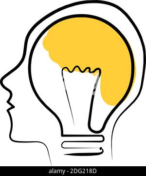 Idea-bulb-human-head-creative-concept Stock Vector