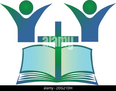 Holy-bible-and-cross-logo-icon Stock Vector