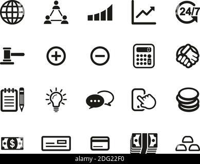 Trade Or Exchange Icons Black & White Set Big Stock Vector