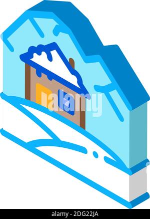 arctic house isometric icon vector illustration color Stock Vector