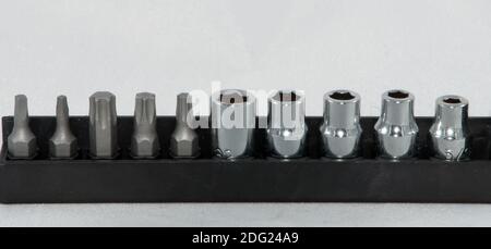 Various size screwdriver pieces Stock Photo