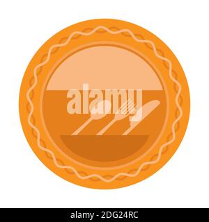 Food Icon for Cafe. Fork Spoon Knife Logo Design Isolated on White Background Stock Vector