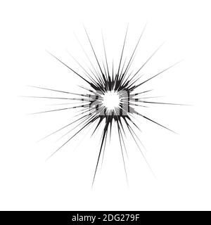 Explode Flash, Cartoon Explosion, Star Burst Isolated on White Background Stock Vector