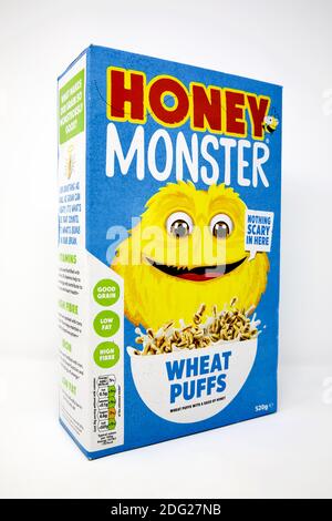 Honey Monster Wheat Puffs Cereal Stock Photo