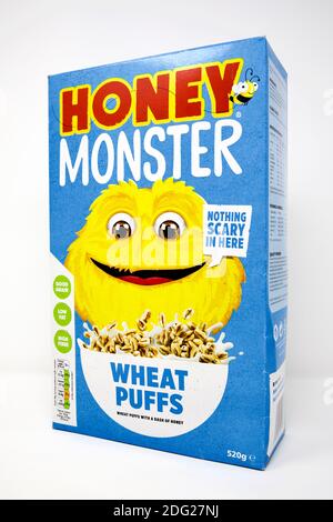 Honey Monster Wheat Puffs Cereal Stock Photo