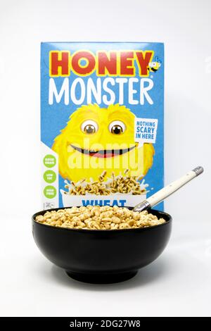 Honey Monster Wheat Puffs Cereal Stock Photo