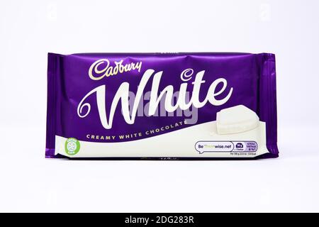 Cadbury Creamy White Chocolate Bar Stock Photo