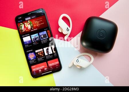 Powerbeats Pro earphones Stock Photo 