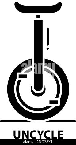 uncycle icon, black vector sign with editable strokes, concept illustration Stock Vector