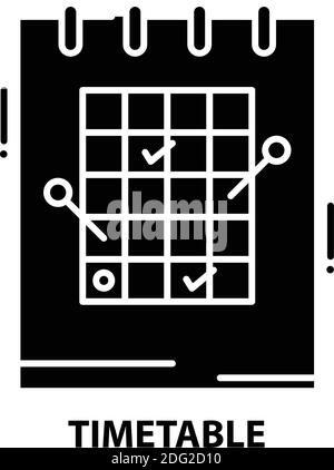 Cartoon icon of school week timetable schedule, vector illustration ...