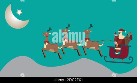 Seamless pattern with Christmas icon and Santa Claus Stock Vector