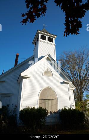 White clapboard church in Maine, New England Stock Photo - Alamy