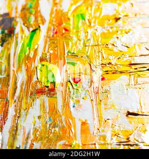 Yellow brush strokes. Abstract background with paint Stock Photo