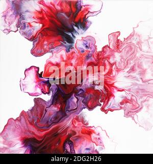 Colorful fluid art abstract composition on the white background Stock Photo