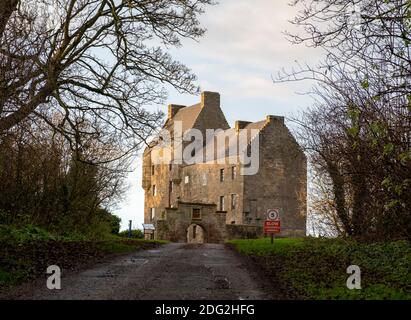 Midhope castle, Abercorn, Hopetoun estate, South Queensferry. The castle is known fictionally as ‘Lallybroch’, in the Outlander tv series. Stock Photo