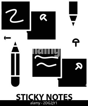 sticky notes icon over white background, line style, vector illustration  Stock Vector Image & Art - Alamy