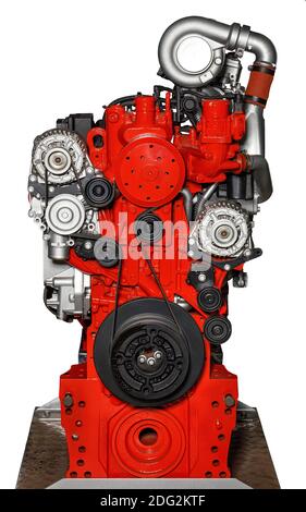 Red Diesel Engine Isolated On White Background Stock Photo, Picture and  Royalty Free Image. Image 43563704.