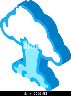 explosion cloud isometric icon vector illustration color Stock Vector