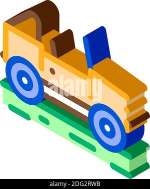 car jeep isometric icon vector illustration color Stock Vector