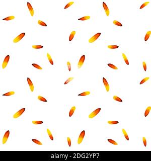 Colorful yellow echinacea on white background. Seamless pattern. illustration. Stock Photo