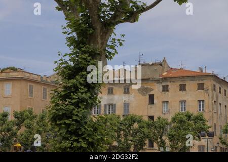 Ile Ile Rousse, market place, old town, Corsica Stock Photo