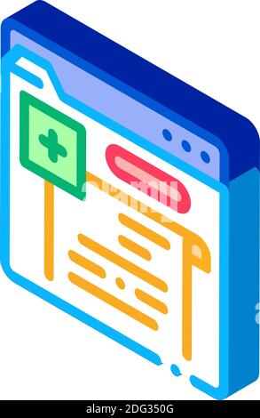 online prescription isometric icon vector illustration color Stock Vector