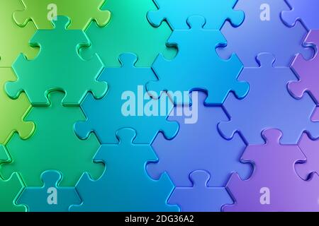 Geometric Pattern of a Jigsaw Puzzle Stock Photo