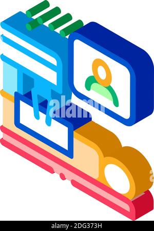 patient online health examination isometric icon vector illustration Stock Vector