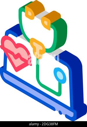 patient online diagnostic isometric icon vector illustration Stock Vector