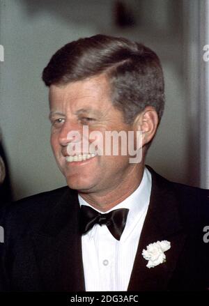 Undated File Photo from 1963 of United States President John F. Kennedy at a formal event at the White House in Washington, DC, USA. Photo by Arnie Sachs - CNP Stock Photo