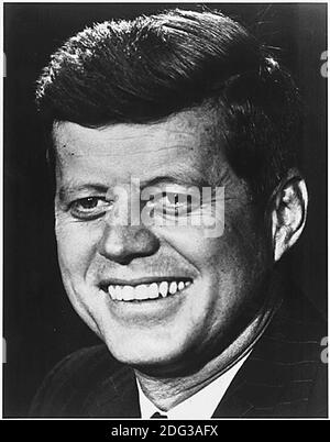 Undated head shot of John Fitzgerald Kennedy, 35th President of the United States. Washington, DC, USA. Photo by White House via CNP Stock Photo