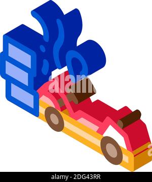 crash accident kart color icon vector illustration Stock Vector Image ...