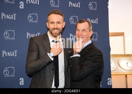 Ryan Reynolds on the stand of Piaget. Salon International de la