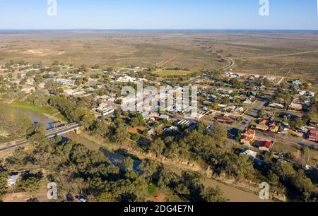 The town of Wilcannia in the far outback of New South Wales on the banks of the Darling river. Stock Photo