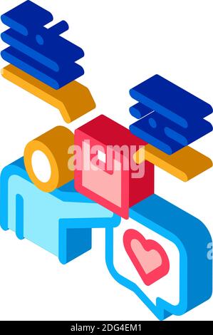 overview bought product isometric icon vector illustration Stock Vector