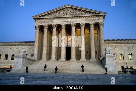 Police officers stand in front of the Supreme Court on January 30, 2017 in Washington, DC, USA. Photo by Olivier Douliery/ABACAPRESS.COM Stock Photo