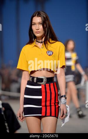 Gigi Hadid walks the runway at the TommyLand Tommy Hilfiger Spring 2017  Fashion Show on February 8, 2017 in Venice, Los Angeles, CA, USA. Photo By  Lionel Hahn/ABACAPRESS.COM Stock Photo - Alamy