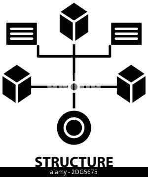 structure icon, black vector sign with editable strokes, concept illustration Stock Vector