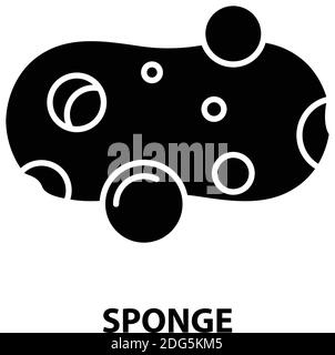 sponge icon, black vector sign with editable strokes, concept illustration Stock Vector