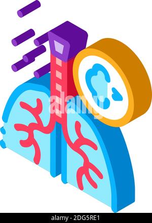 asthma attack isometric icon vector illustration color Stock Vector