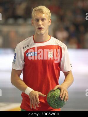 German handball player Matthias Musche SC Magdeburg Season 2015-16 Stock Photo