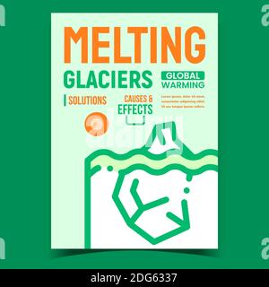 Melting Glaciers Creative Promotion Poster Vector Stock Vector