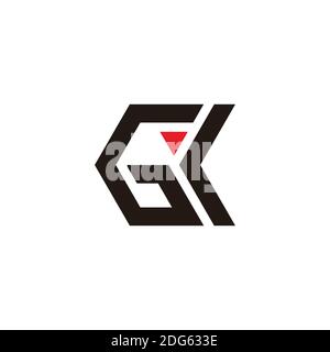 abstract letter gk triangle geometric line logo vector Stock Vector