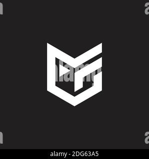 abstract letter mf triangle geometric line logo vector Stock Vector