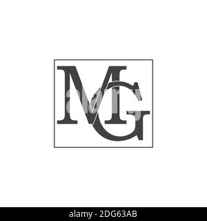 letter mg linked connection square logo vector Stock Vector