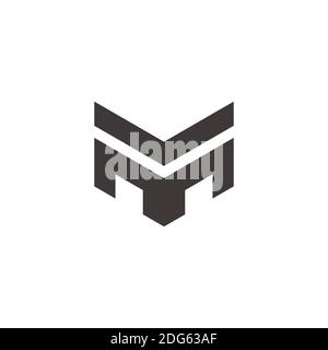letter m geometric strong design simple flat logo vector Stock Vector