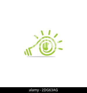 light bulb eco idea symbol shadow design logo vector Stock Vector
