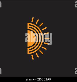 abstract symbol of letter s with rays or sunburst. template logo design ...